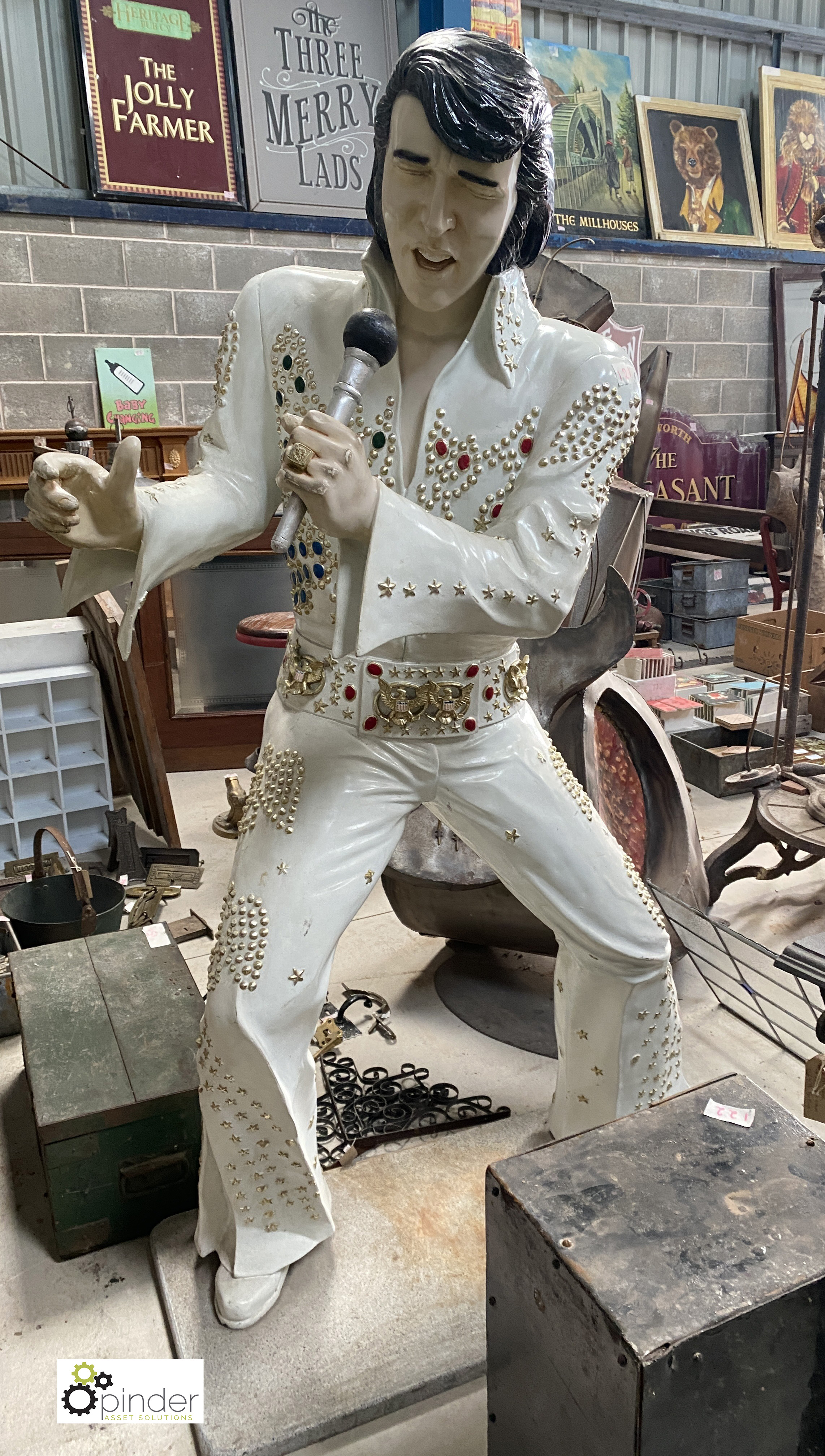 A life size ‘Elvis’ Statue, reclaimed from Blackpool Pier, 1700mm high x 490mm x 990mm - Image 2 of 15