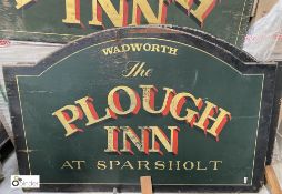 A painted Pub Sign ‘Wadworth Inns The Plough Inn’, 1200mm high x 1840mm wide