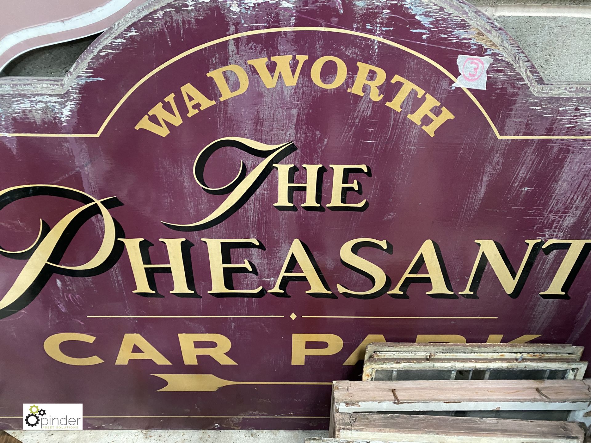 A pair large Pub Car Park Signs ‘The Pheasant’, 670mm to 1210mm high x 1830mm wide x 20mm thick - Image 2 of 4
