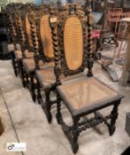 Set of 5 antique oak barley twist carved Dining Chairs, circa 1880s, 1130mm high x 450mm wide x