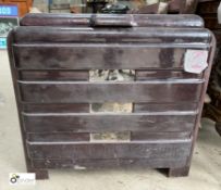 A French enamelled Wood Burning Stove, circa 1910s, 450mm high x 500mm wide x 280mm deep