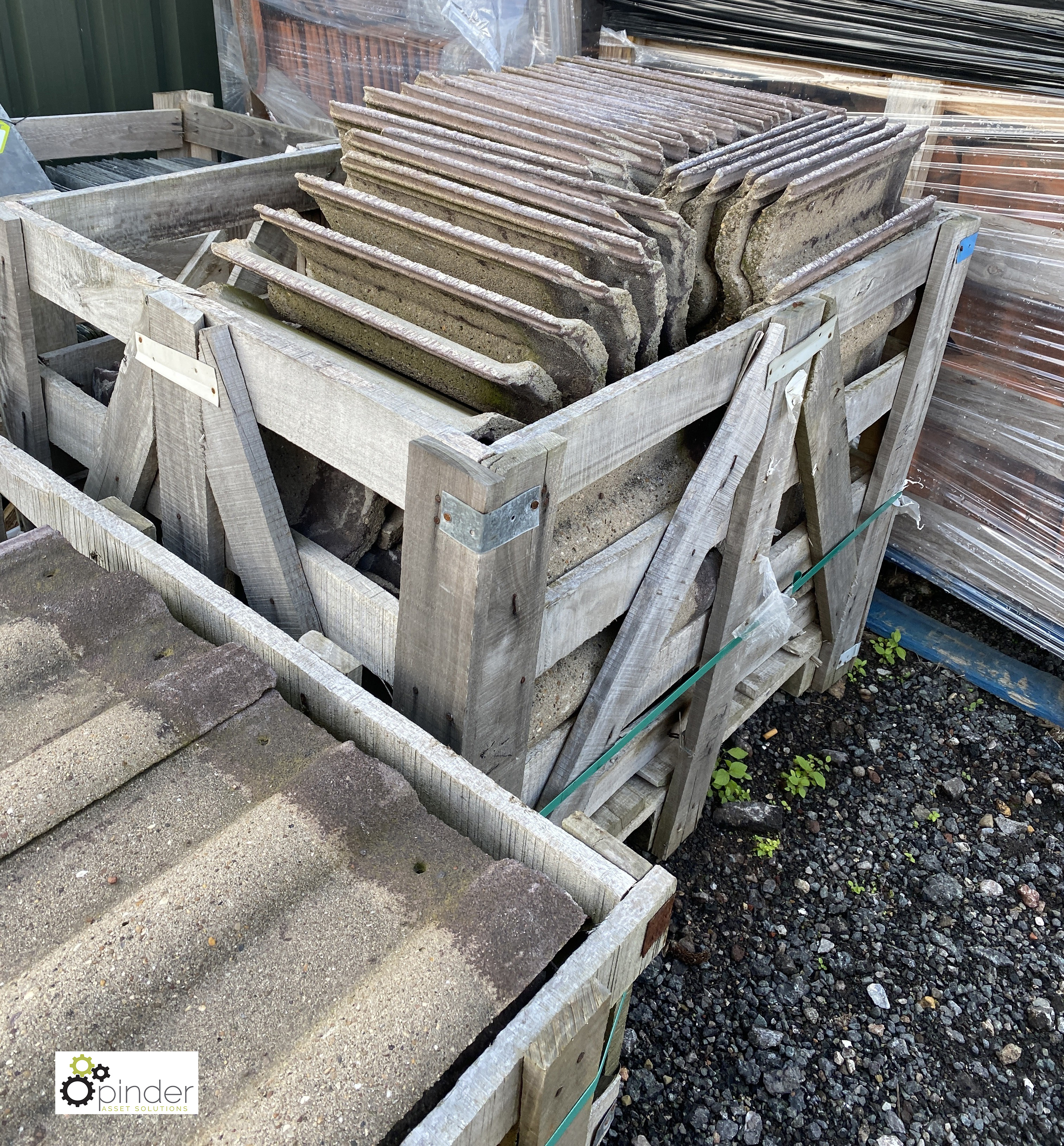 A quantity reclaimed concrete double Roman Roof Tiles, to 2 crates - Image 5 of 8