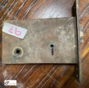 An old Door Lock, 150mm high x 150mm deep x 40mm thick