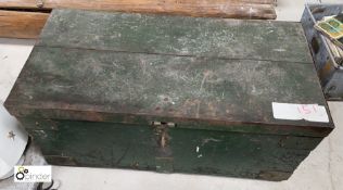 A wooden WW2 British Army hinged top Ammunitions Crate, 260mm high x 620mm long x 310mm deep