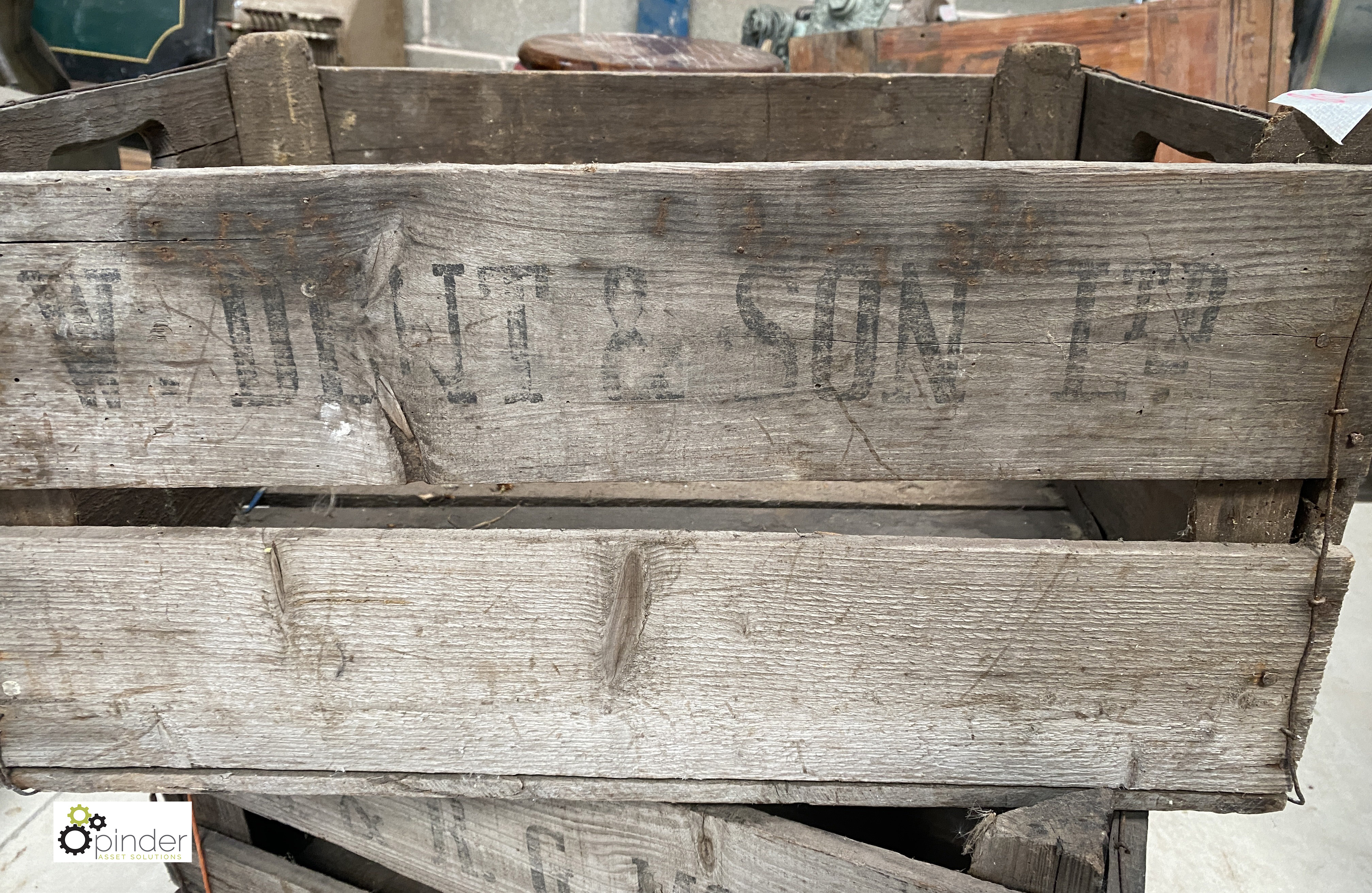 3 vintage wooden Dairy Crates, 550mm long x 370mm wide x 270mm deep - Image 5 of 6