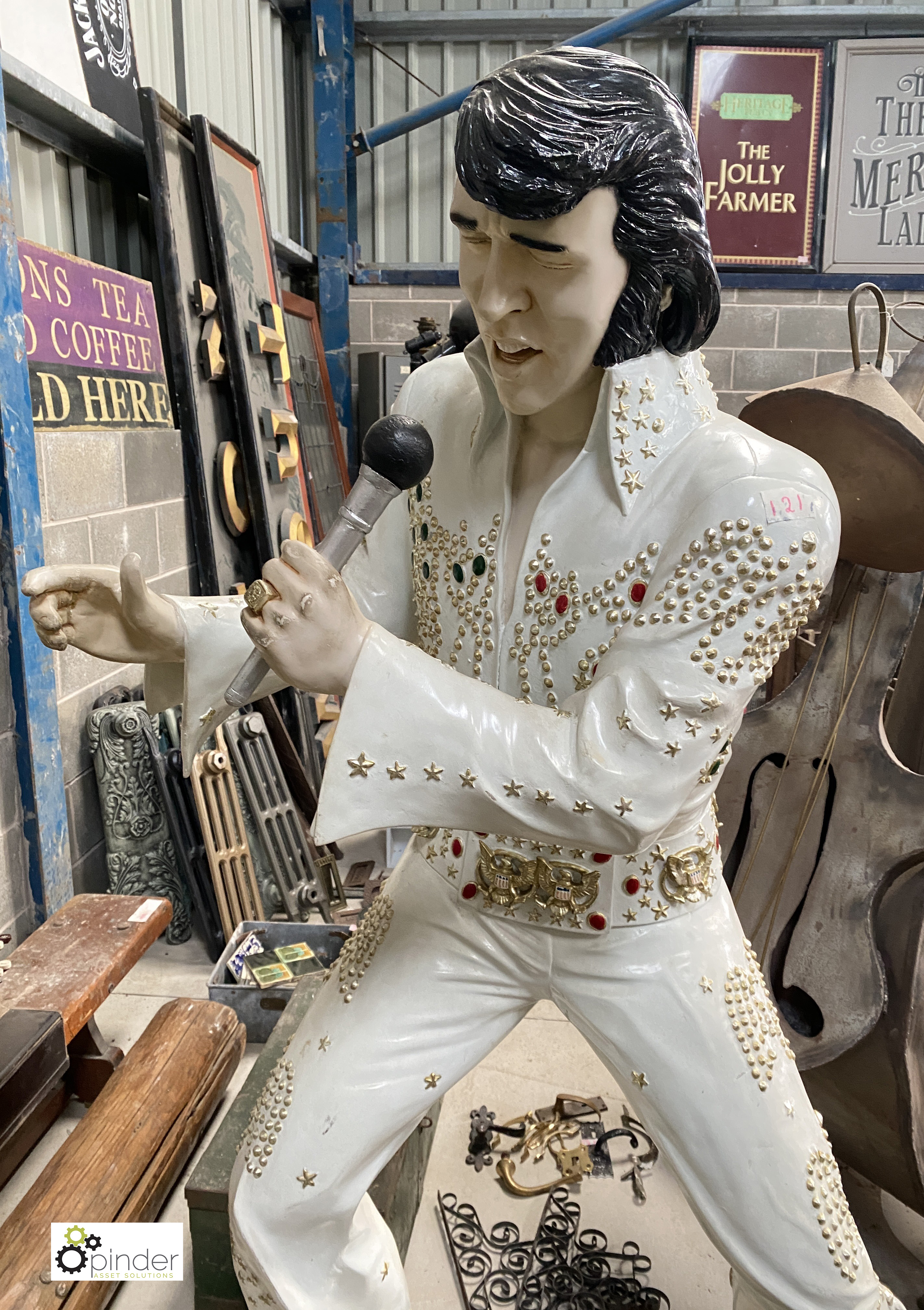 A life size ‘Elvis’ Statue, reclaimed from Blackpool Pier, 1700mm high x 490mm x 990mm - Image 3 of 15