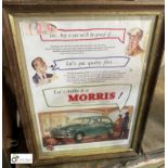 A framed 1955 ‘Lets Make It A Morris’ Publication/Poster, 340mm high x 250mm wide