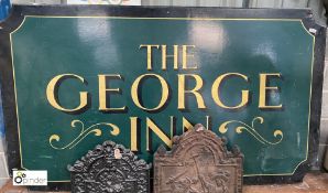 A large painted Public House Sign ‘The George Inn’, 1200mm high x 2130mm long