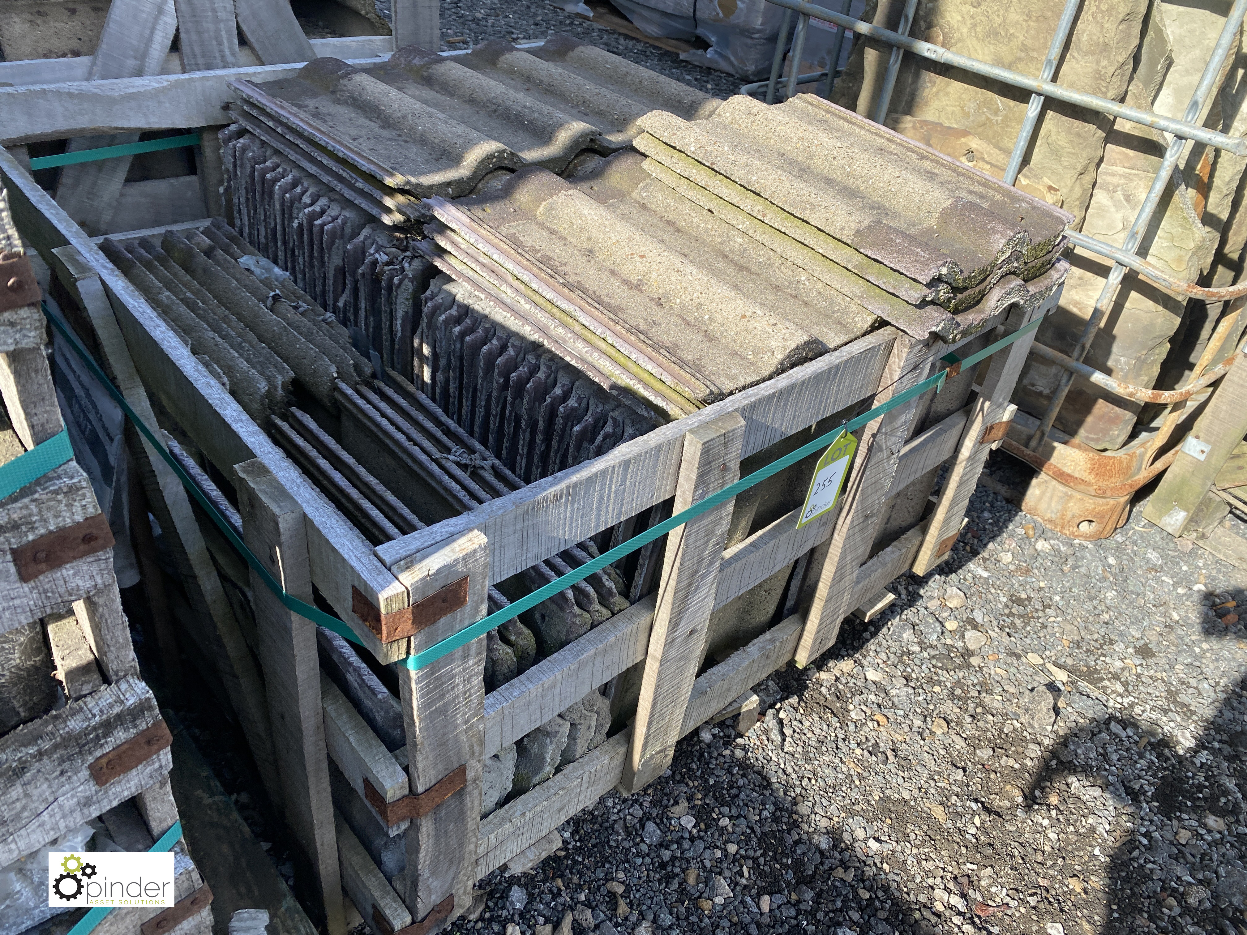 A quantity reclaimed concrete double Roman Roof Tiles, to 2 crates - Image 2 of 8
