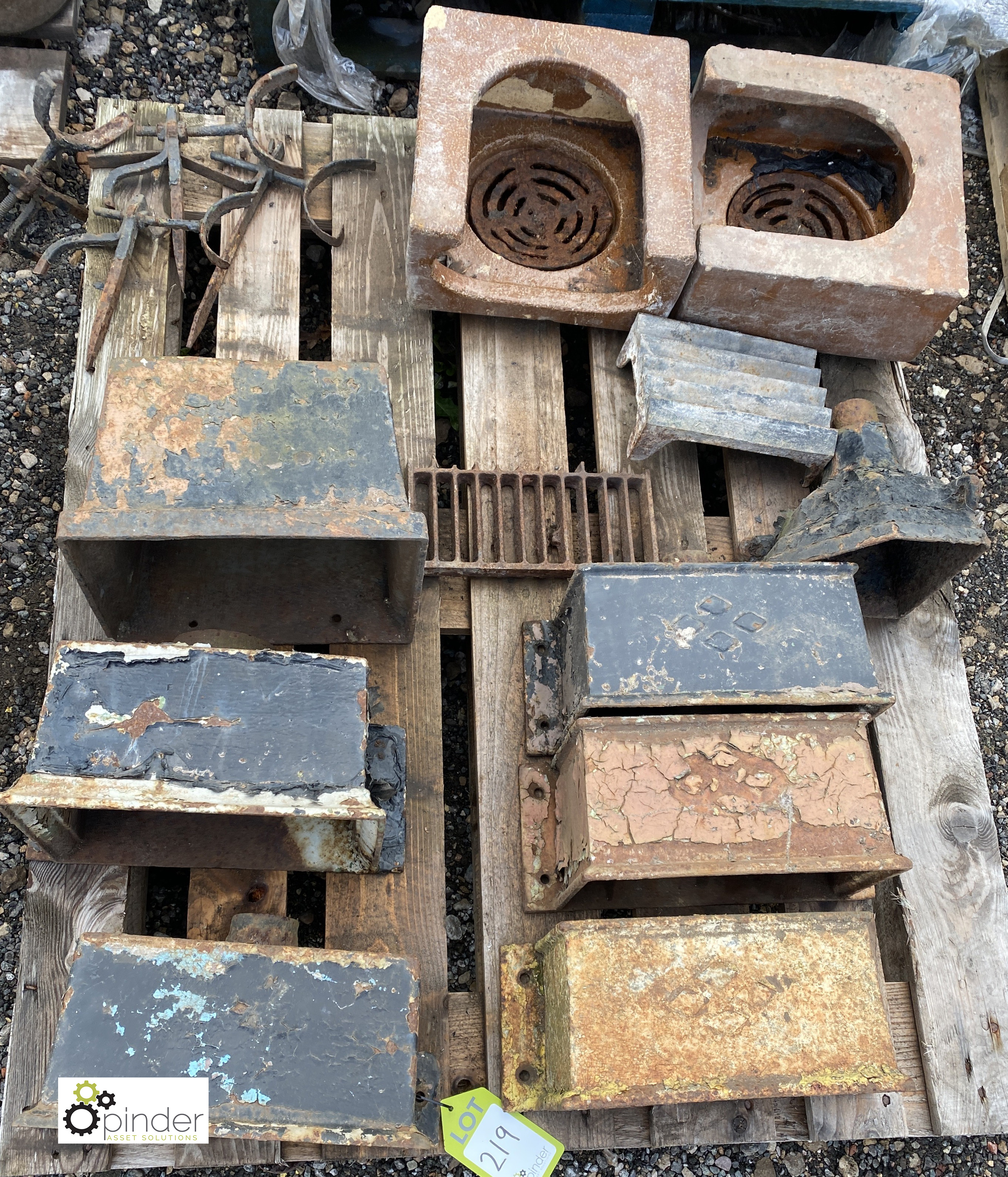 A quantity various reclaimed Rain Hoppers and salt glazed Catch Pots, to pallet - Image 2 of 8