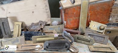 An assortment brass and iron Letterbox Closers