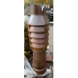 A red glazed reclaimed louvred Chimney Pot, 1350mm