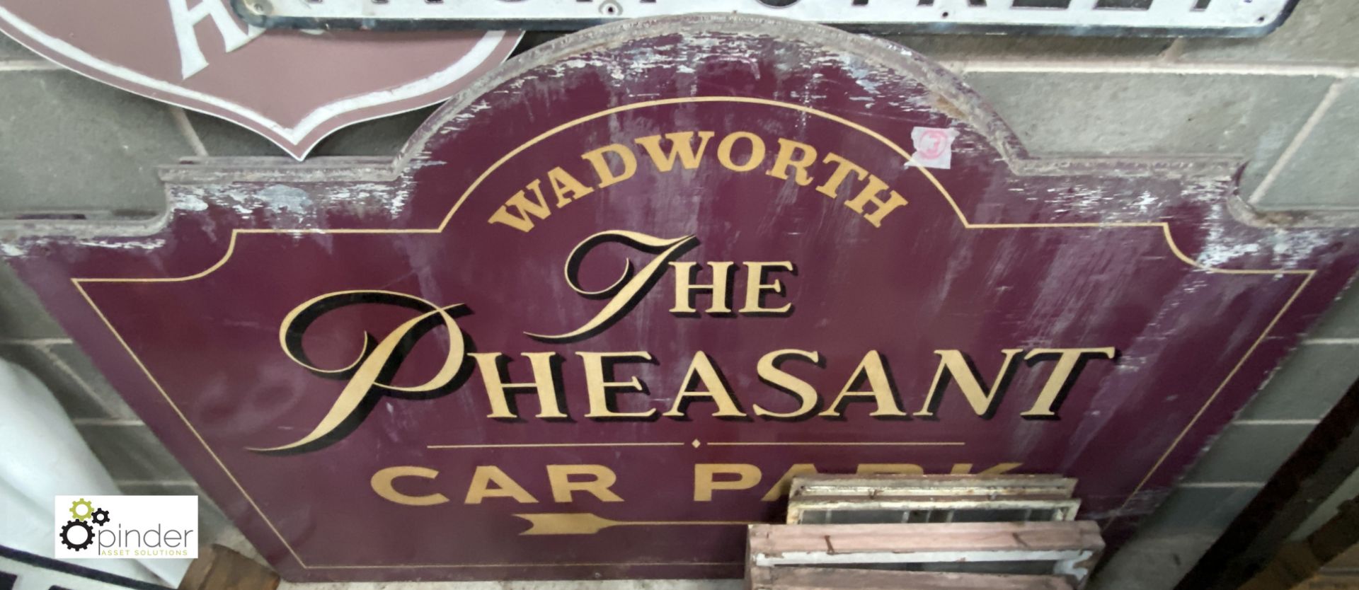 A pair large Pub Car Park Signs ‘The Pheasant’, 670mm to 1210mm high x 1830mm wide x 20mm thick - Image 3 of 4