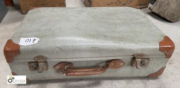 A vintage leather Suitcase, circa 1960/70s, 370mm high x 580mm wide x 180mm deep