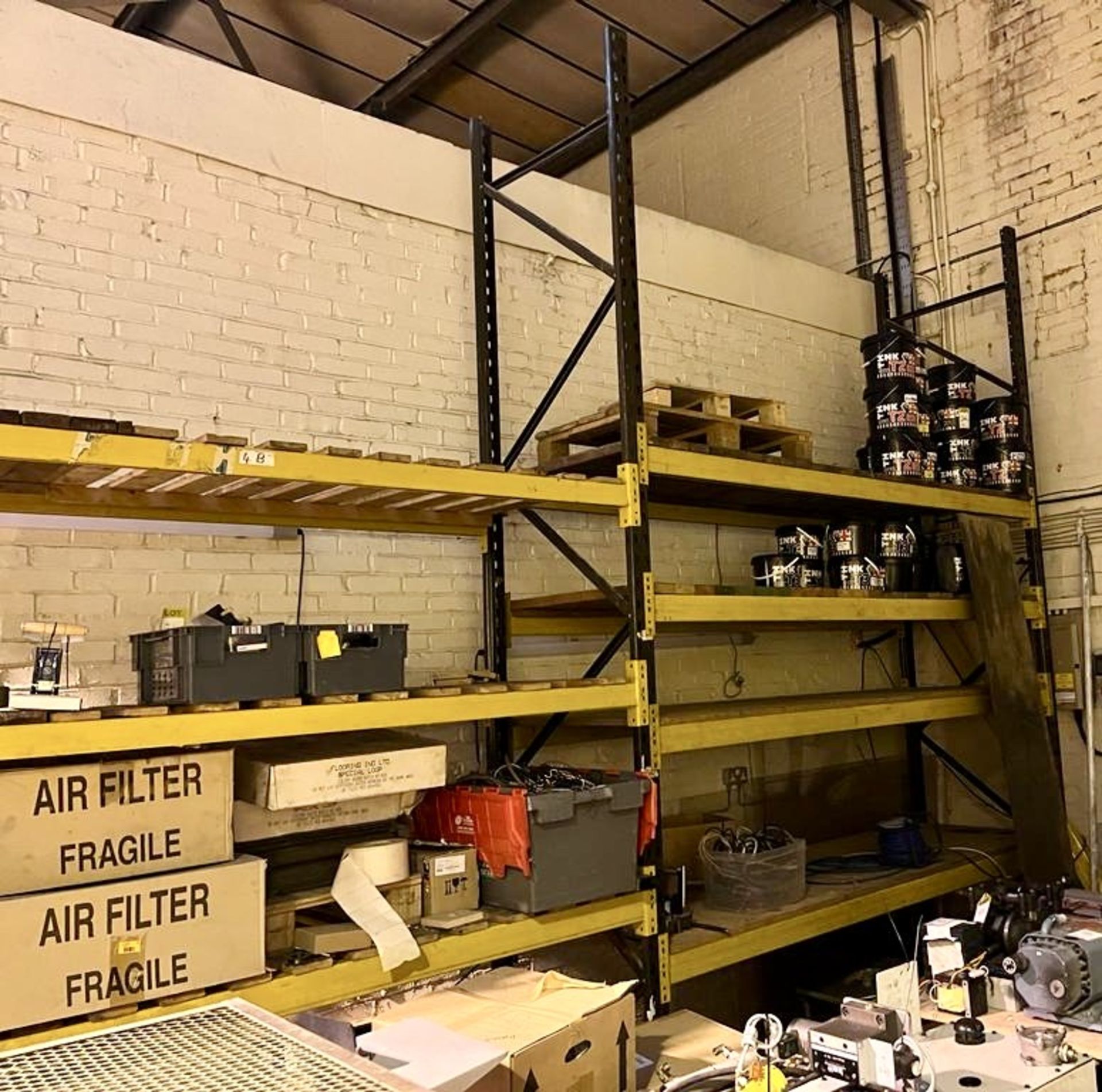 2 bays Pallet Racking, comprising 3 uprights approx. 4300mm x 900mm, 19 beams approx. 3500mm (LIFT