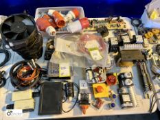 Quantity various Electrical Fittings including 415volt plugs, 2 LCD monitors, switches, etc (