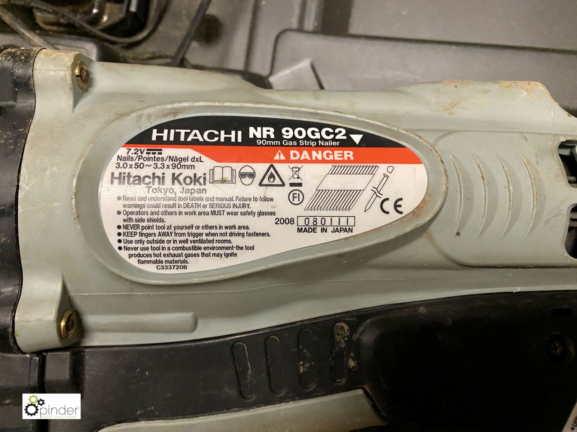 Hitachi NR90GC2 rechargeable Nail Gun, with charger and case (LOCATION Harbury)