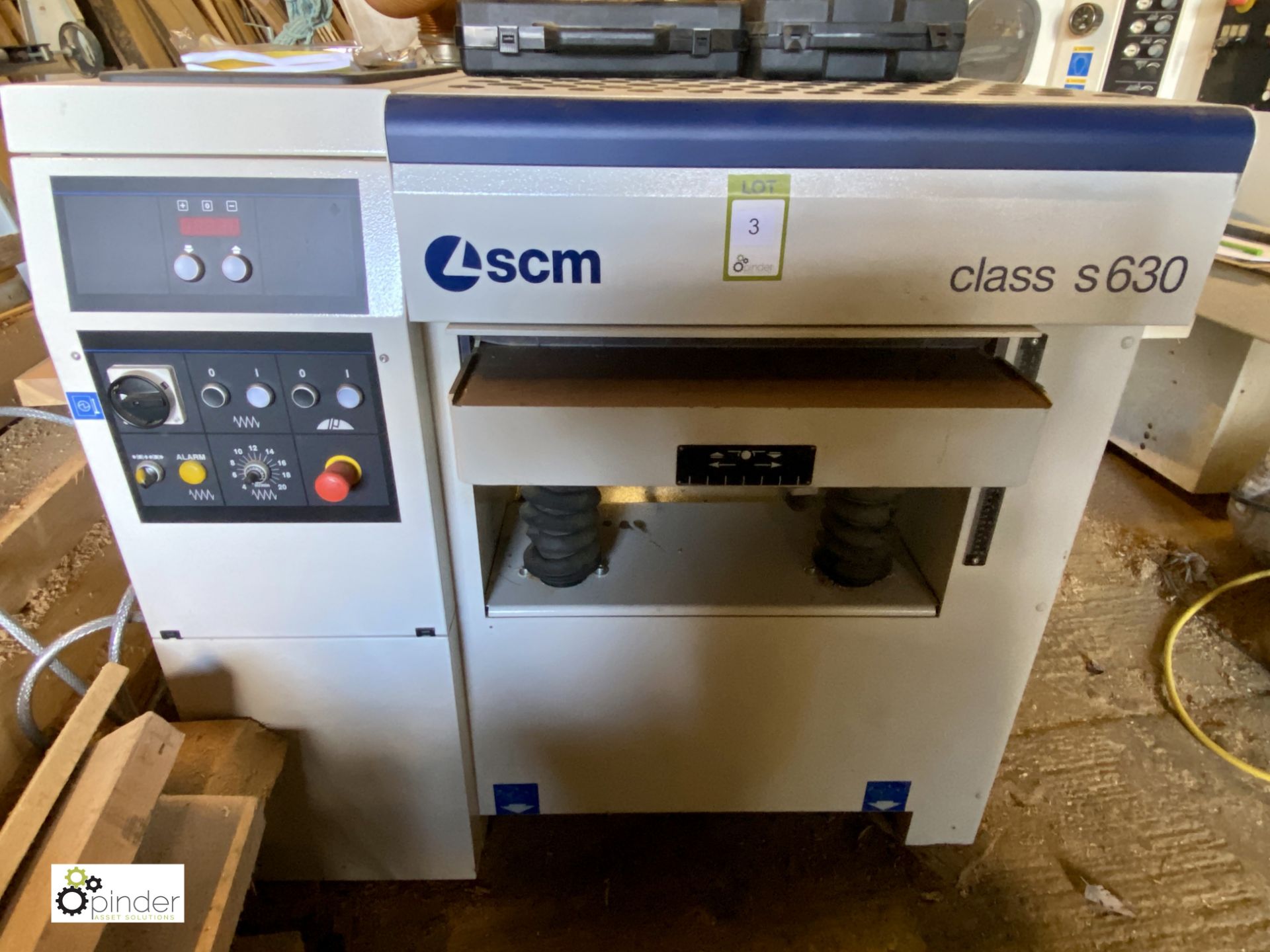 SCM Class S630 Heavy Duty Thicknesser, 630mm width, 415volts, year 2019, serial number AB00010866 ( - Image 2 of 13