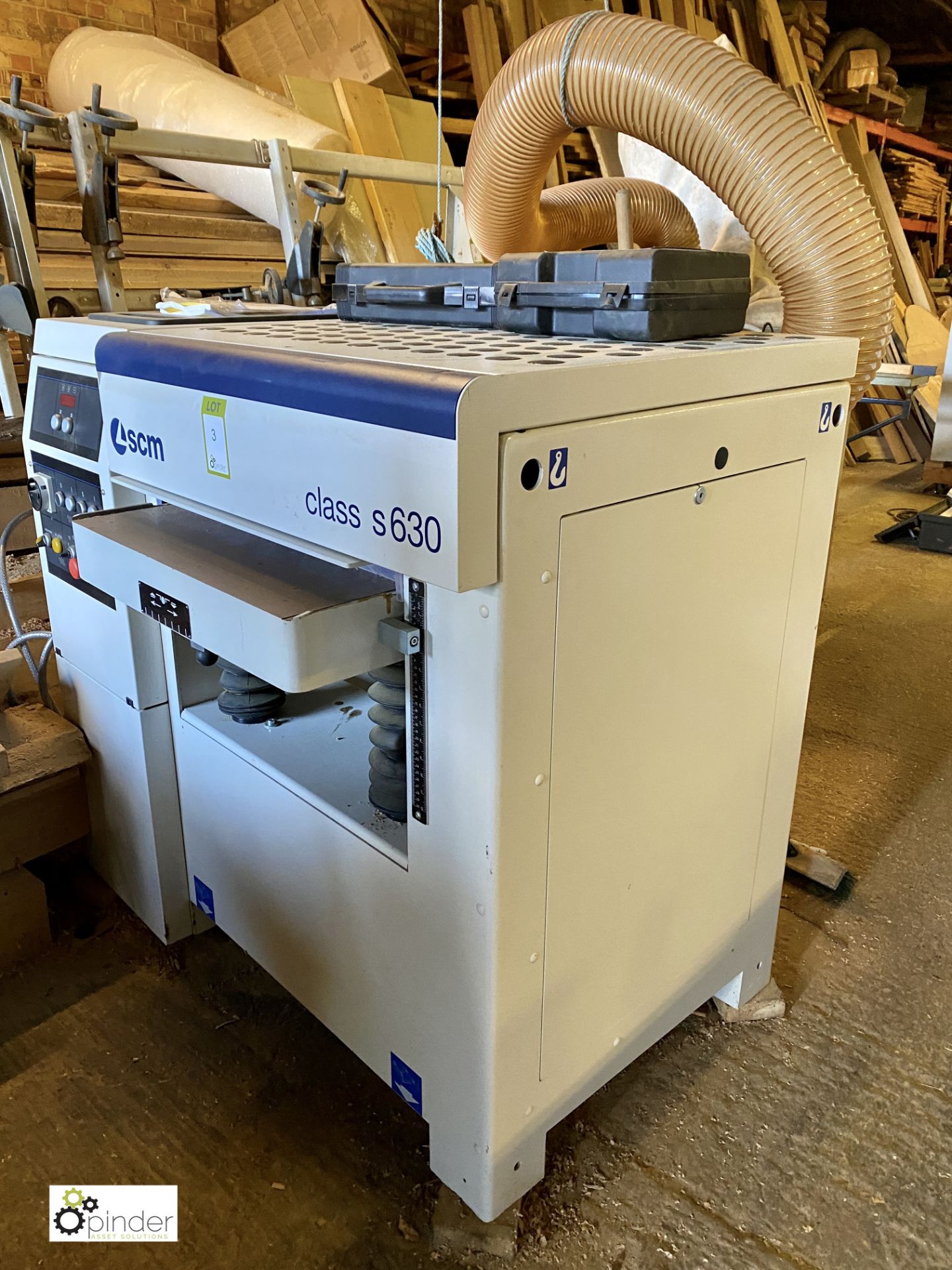 SCM Class S630 Heavy Duty Thicknesser, 630mm width, 415volts, year 2019, serial number AB00010866 ( - Image 6 of 13