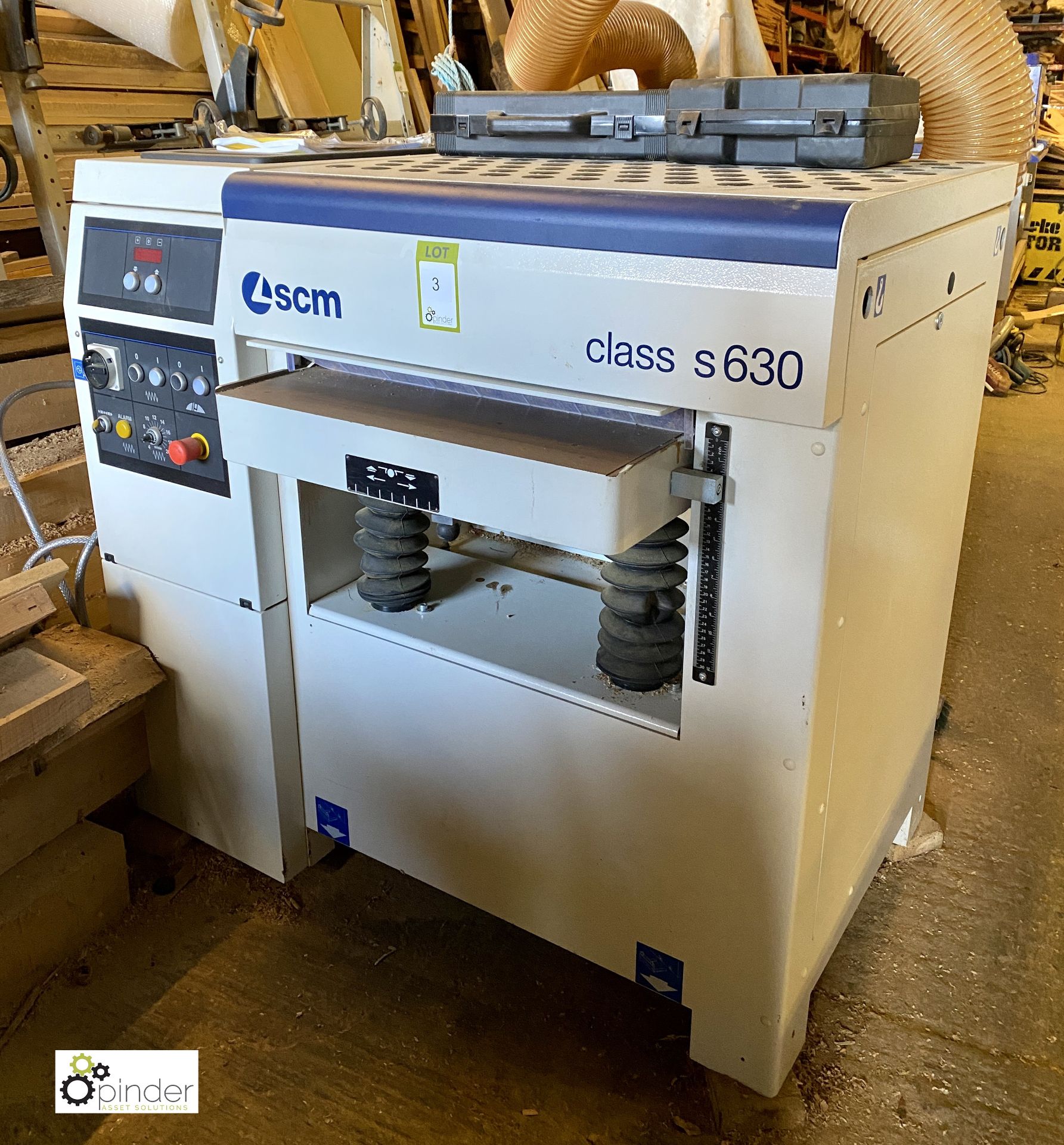 SCM Class S630 Heavy Duty Thicknesser, 630mm width, 415volts, year 2019, serial number AB00010866 (