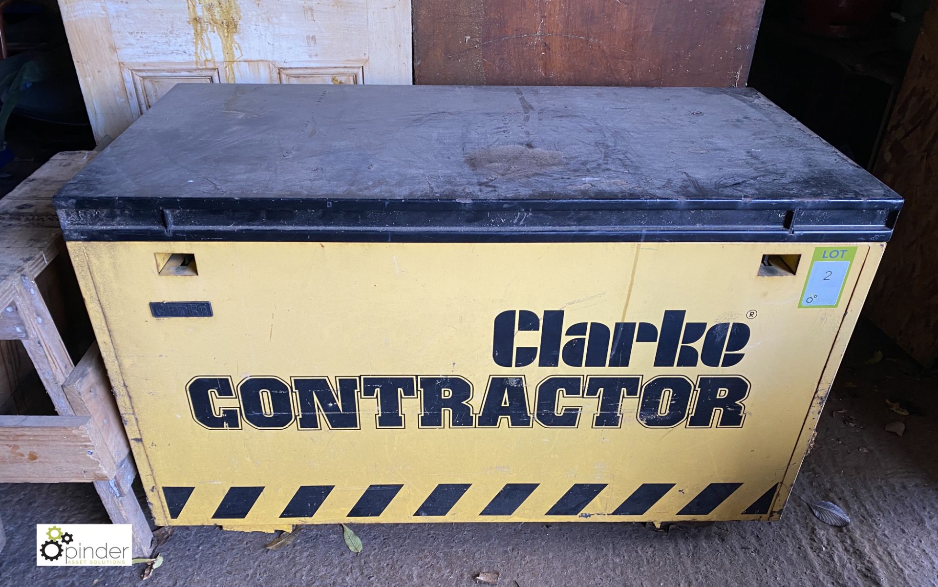 Clarke Contractor steel Site Box, 1230mm x 620mm x 730mm (no padlocks) (LOCATION: Harbury)