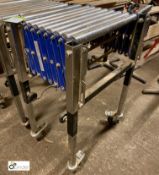 Mobile height adjustable Flexi Conveyor, 1300mm x 500mm fully open, 460mm x 500mm closed (