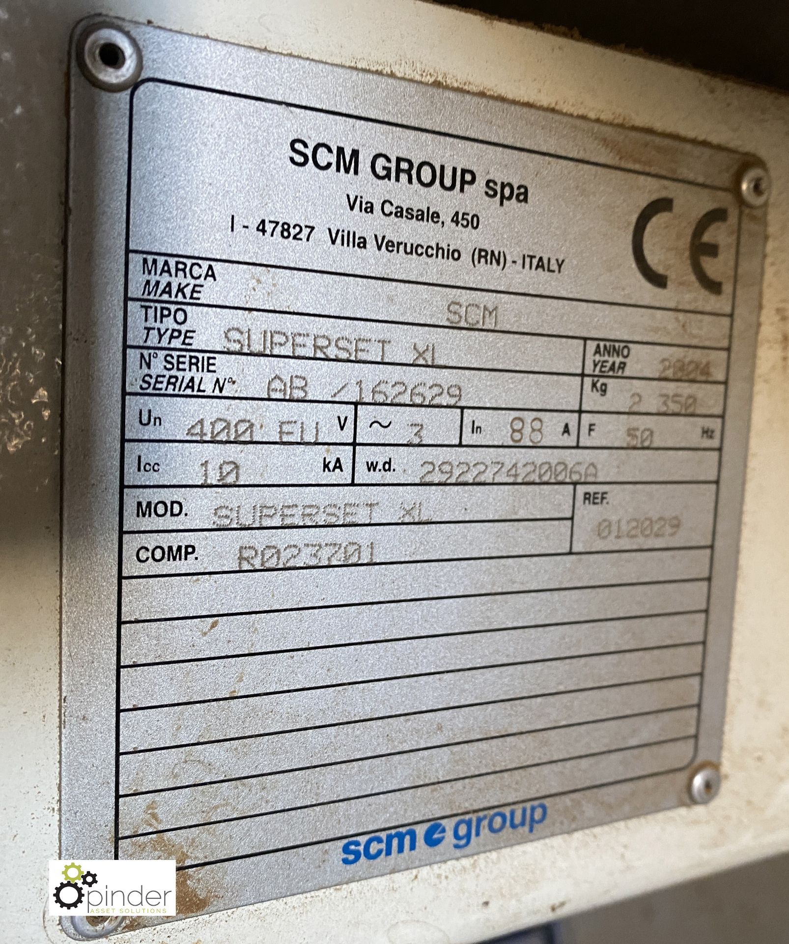 SCM Superset XL 5-head Throughfeed Moulder, 400volts, year 2004, serial number AB162629, with - Image 13 of 23