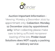 Auction Important Information - Viewing: Monday 5 December 2022 by appointment only; Collection: