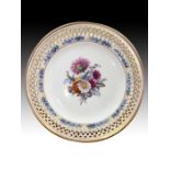Rare Hand Painted Berlin KPM Reticulated Plate, 19th Century