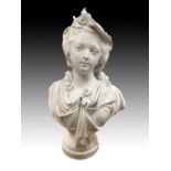 A French Bust Of A Maiden Signed by A. Carrier, 19th Century