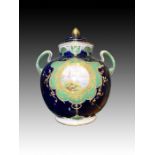 19th Century European Signed Cobalt Blue Vase
