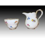 Meissen Floral Hand Painted Creamer & Sugar Pot 19th/20th Century