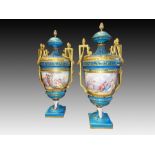 Pair Of Porcelain & Gilt Bronze Vases In The Manner Of Sèvres French,19th century