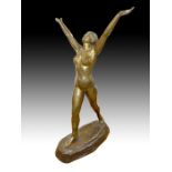 An Art Nouveau Bronze Sculpture Figure By Emil Fuchs Austrian, 19th Century