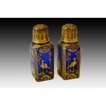 Finely Gilded Pair Of Bottles By James Giles, 18th Century