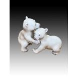 A Pair Of Royal Copenhagen Bears Playing, 20th Century