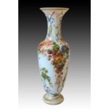 Large Floral Hand Painted Baccarat Vase With Gold Gilt, 19th Century
