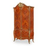 A FRENCH 19TH CENTURY ORMOLU MOUNTED KINGWOOD AND 'BOIS DE BOUT' (END-CUT) MARQUETRY ARMOIRE