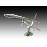 A Large Metal Model Contemporary Plane On Stand