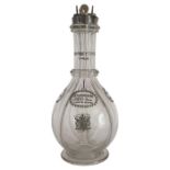 Four Chamber Liquor Decanter with British Coat of Arms