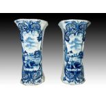 Important Pair Of Signed Delft Vases