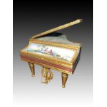 Viennese Enamel & Bronze Gilt Piano 19th Century