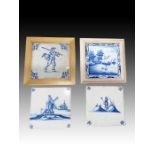 Four Delft Tiles, 18th/19th Century