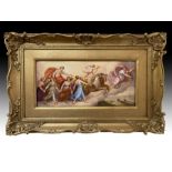 A Large Hand Painted German Porcelain Plaque, Possibly Vienna, Signed 19th Century