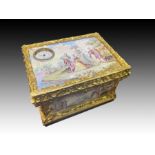 Viennese Enamel & Gilt Bronze Box With Clock, 19th Century