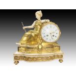 French Ivory & Bronze Gilt Centrepiece Clock, 19th Century In The Manner Of Napoleon III Style