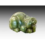 Chinese Spinach Jade Of Mythical Beast Figure