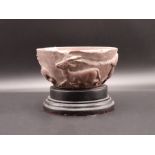 Roman Stone Antelope Embossed Bowl