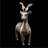 RARE ANCIENT SOLID SILVER ROMAN ANTELOPE EASTERN GREEK EMPIRE, 300BC