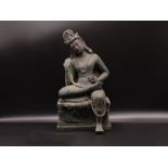 Gandhara Bronze Seated Buddha, Late 19th Century
